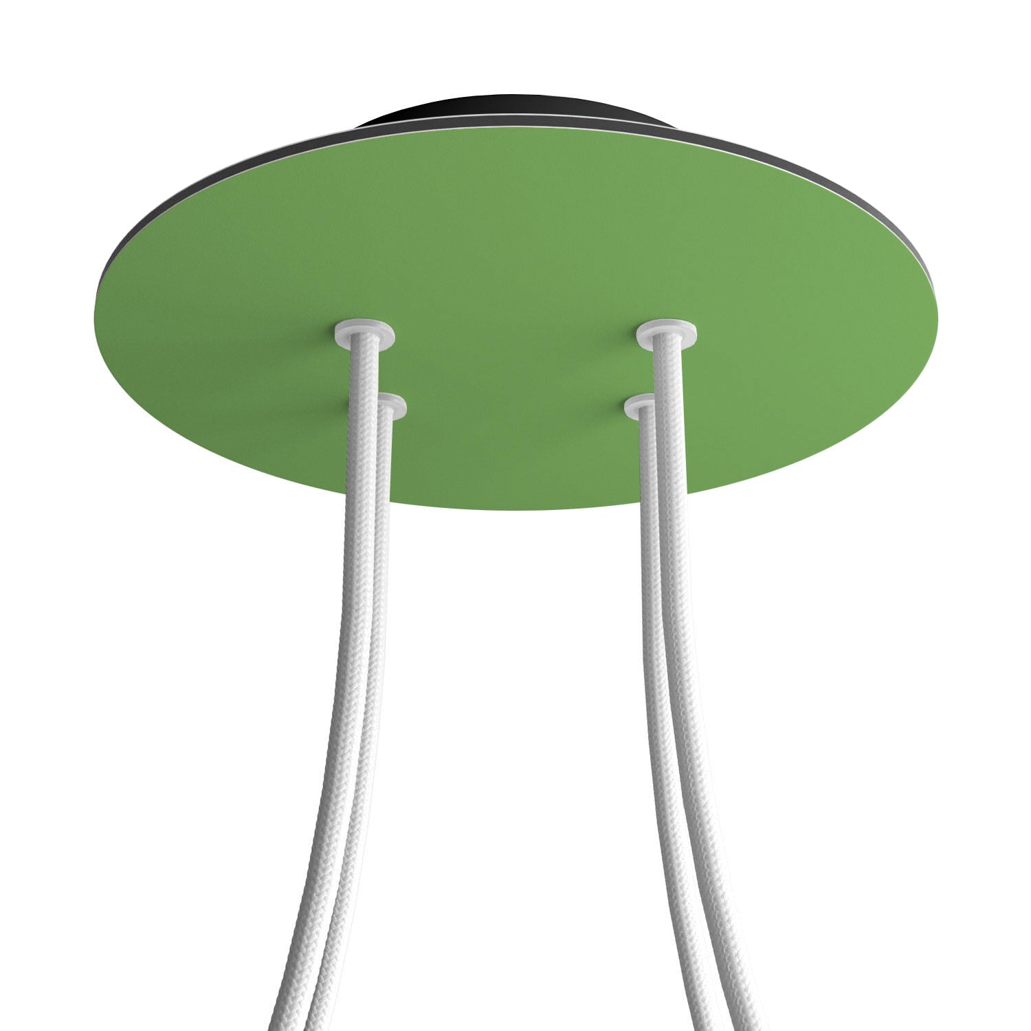 Rosone Rose-One rotondo, diametro 200 mm con 4 fori e 4 fori laterali - Verde prato Nero