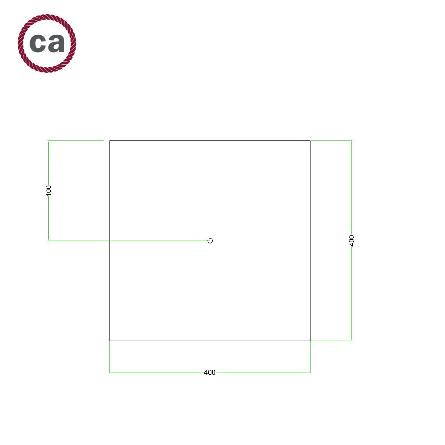 Rosone XXL Rose-One quadrato, 400 mm con 1 foro e 4 fori laterali - Antracite Bianco