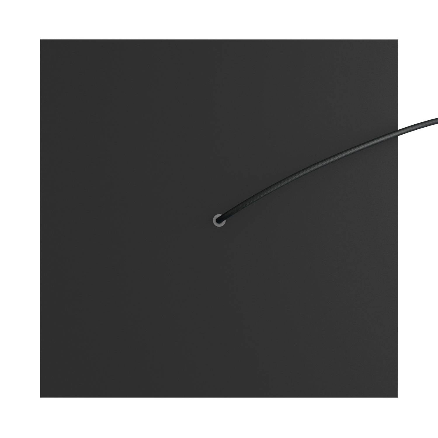 Rosone XXL Rose - One quadrato, 400 mm con 1 foro e 4 fori laterali - Nero opaco - Creative Cables