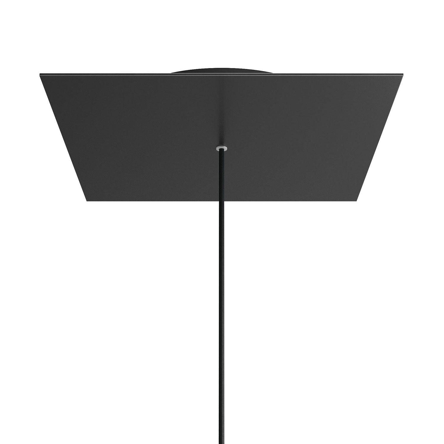 Rosone XXL Rose-One quadrato, 400 mm con 1 foro e 4 fori laterali - Nero opaco Nero