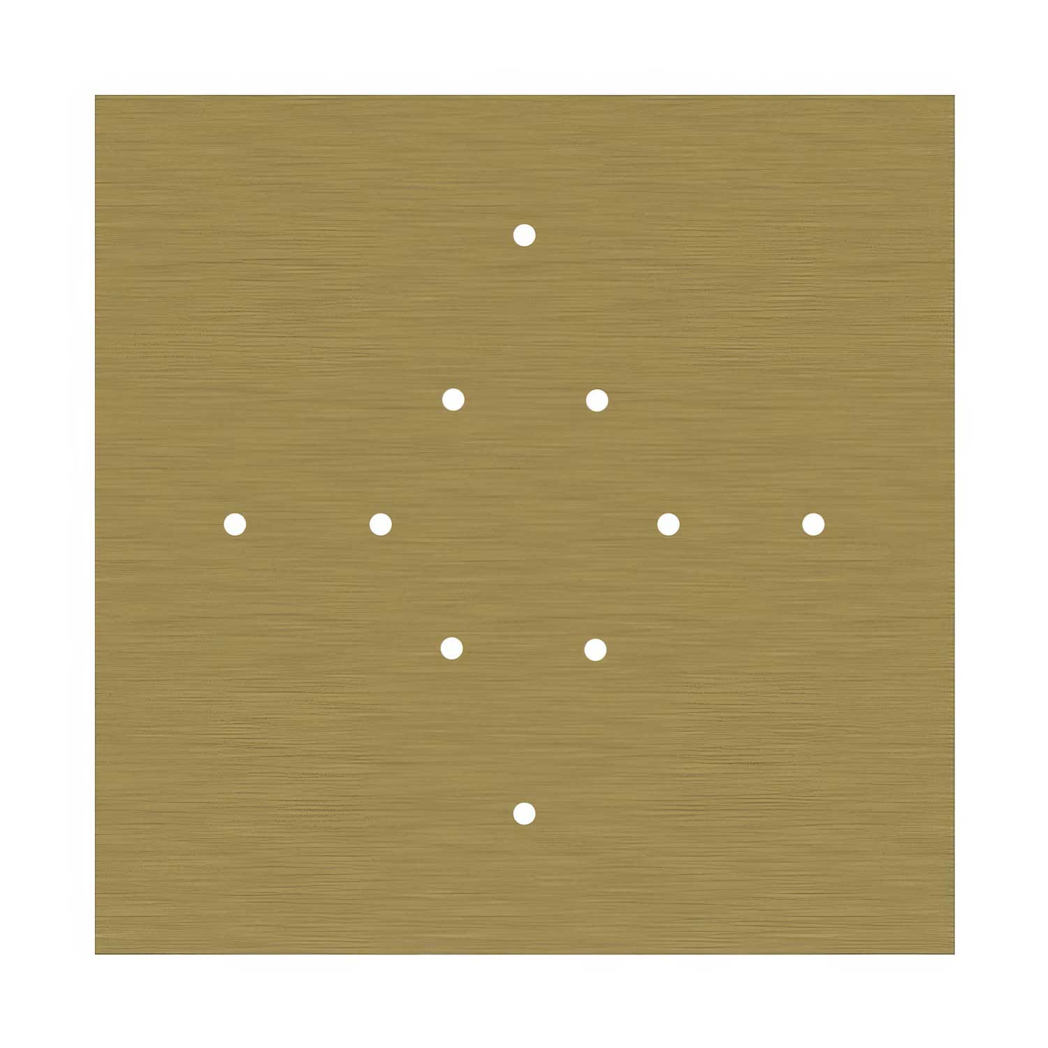 Rosone XXL Rose-One quadrato, 400 mm con 10 fori e 4 fori laterali - Dibond Ottone satinato Bianco