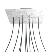 Rosone XXL Rose-One quadrato, 400 mm con 10 fori e 4 fori laterali - Marmo Carrara Bianco