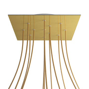 Rosone XXL Rose-One quadrato, 400 mm con 12 fori e 4 fori laterali - Dibond Ottone satinato Bianco