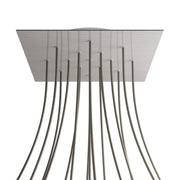 Rosone XXL Rose-One quadrato, 400 mm con 15 fori e 4 fori laterali - Dibond Acciaio satinato Bianco