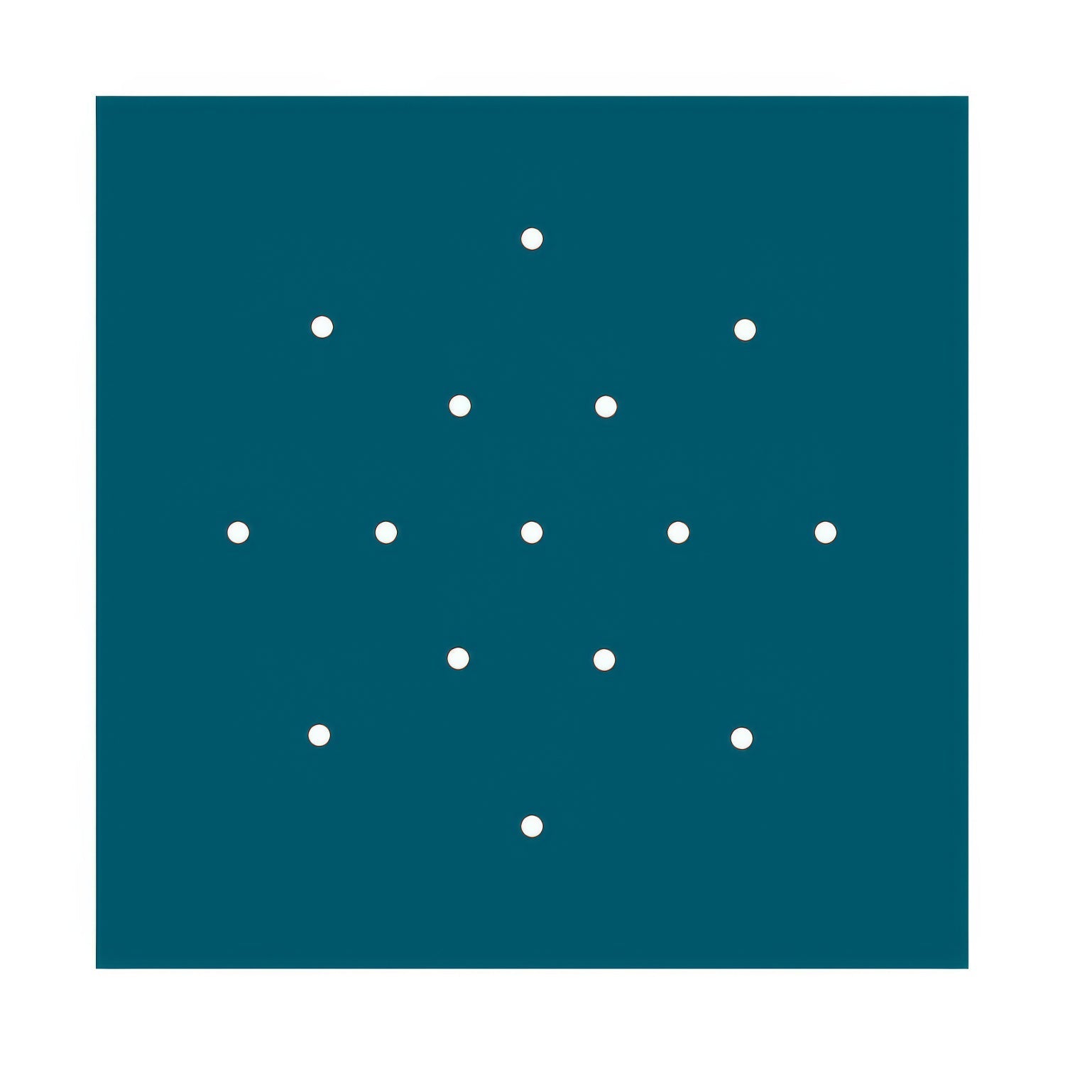 Rosone XXL Rose-One quadrato, 400 mm con 15 fori e 4 fori laterali - Petrolio Bianco