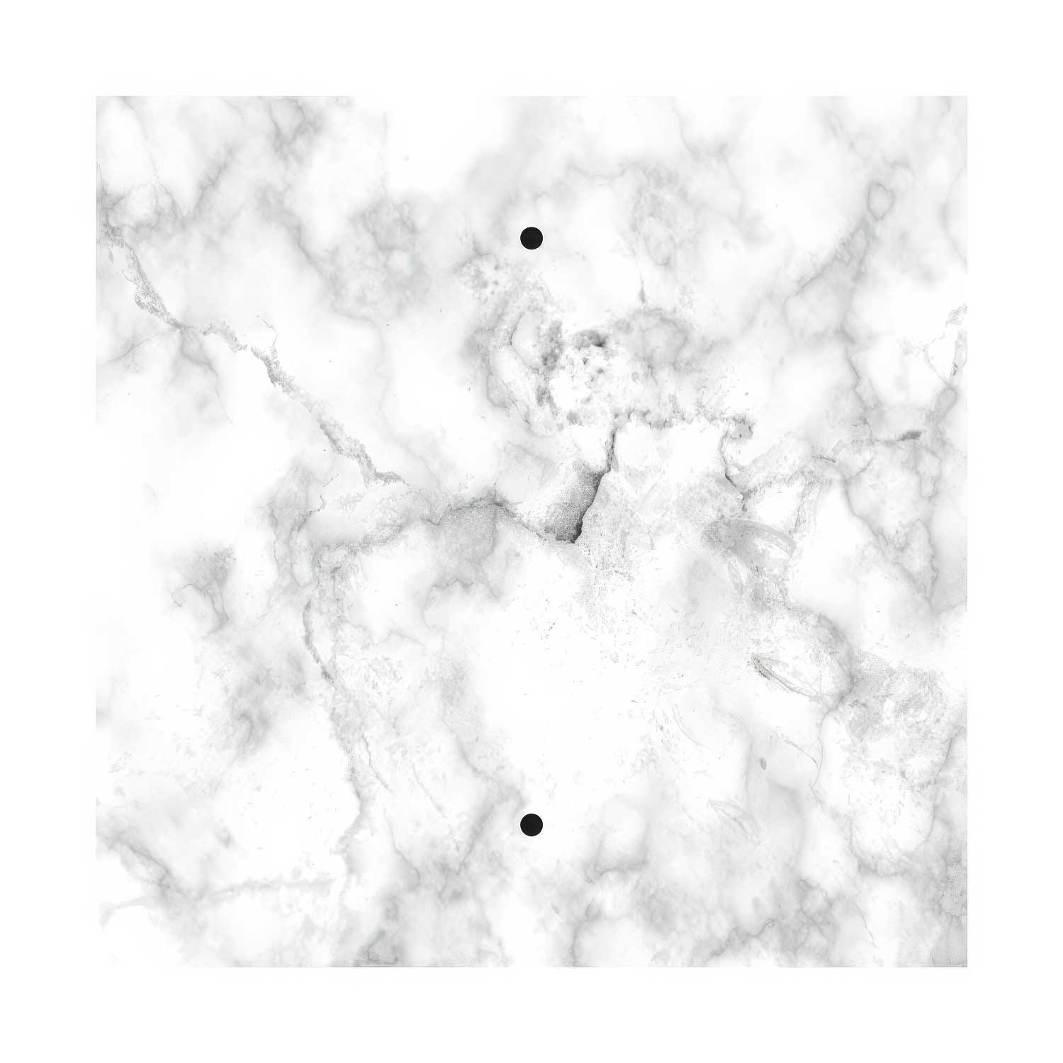 Rosone XXL Rose-One quadrato, 400 mm con 2 fori e 4 fori laterali - Marmo Carrara Bianco