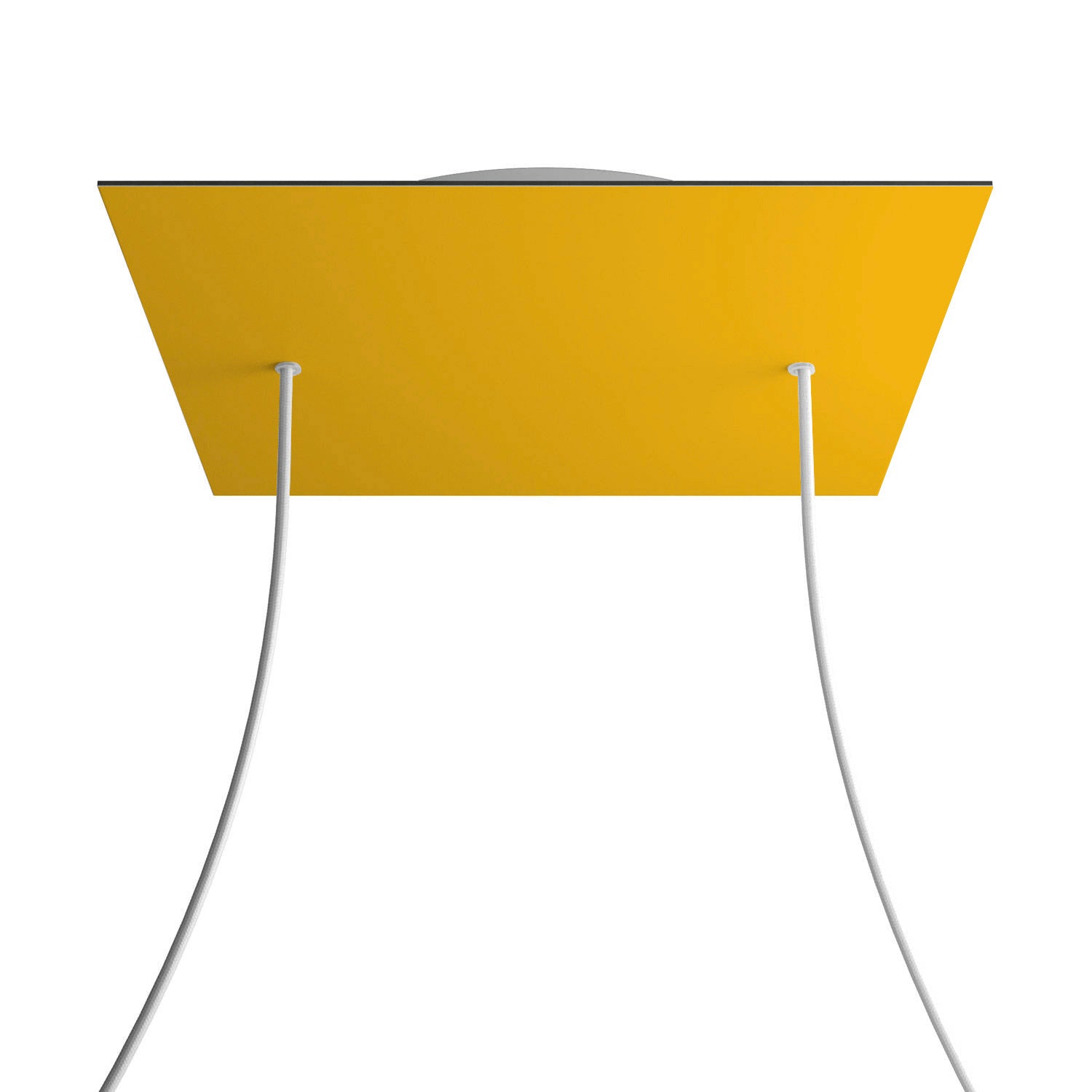 Rosone XXL Rose - One quadrato, 400 mm con 2 fori e 4 fori laterali - Mostarda - Creative Cables