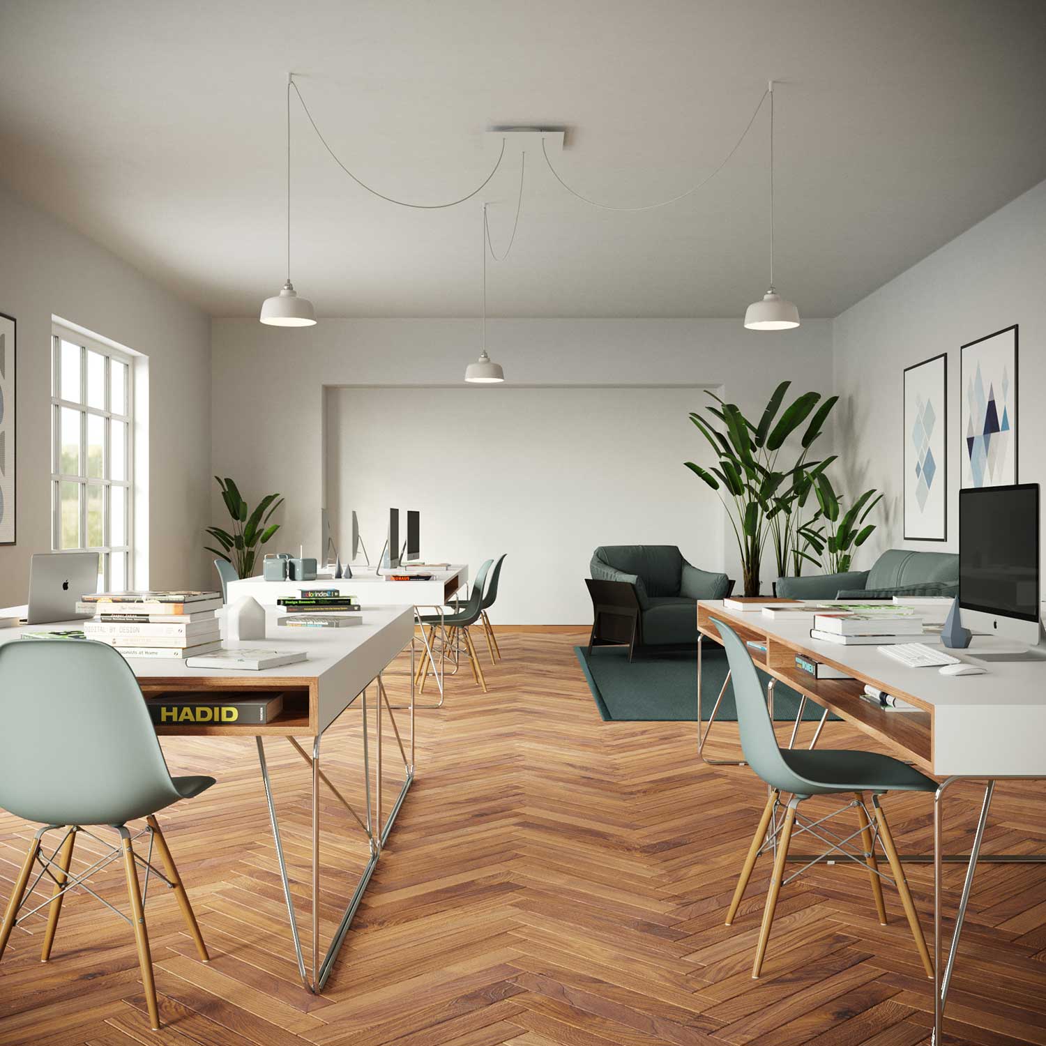 Rosone XXL Rose-One quadrato, 400 mm con 3 fori e 4 fori laterali - Dibond Ottone satinato Bianco