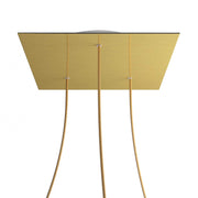 Rosone XXL Rose-One quadrato, 400 mm con 3 fori e 4 fori laterali - Dibond Ottone satinato Bianco