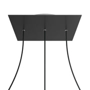 Rosone XXL Rose-One quadrato, 400 mm con 3 fori in linea e 4 fori laterali - Nero opaco Bianco