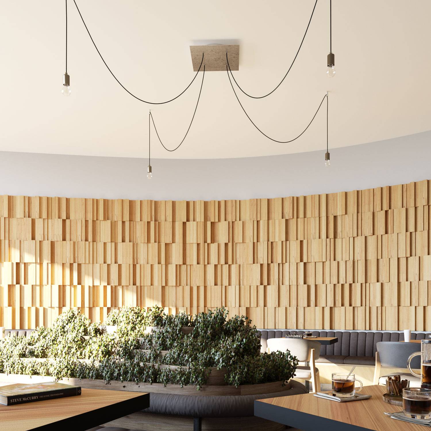 Rosone XXL Rose-One quadrato, 400 mm con 4 fori e 4 fori laterali - Dibond Ottone satinato Bianco