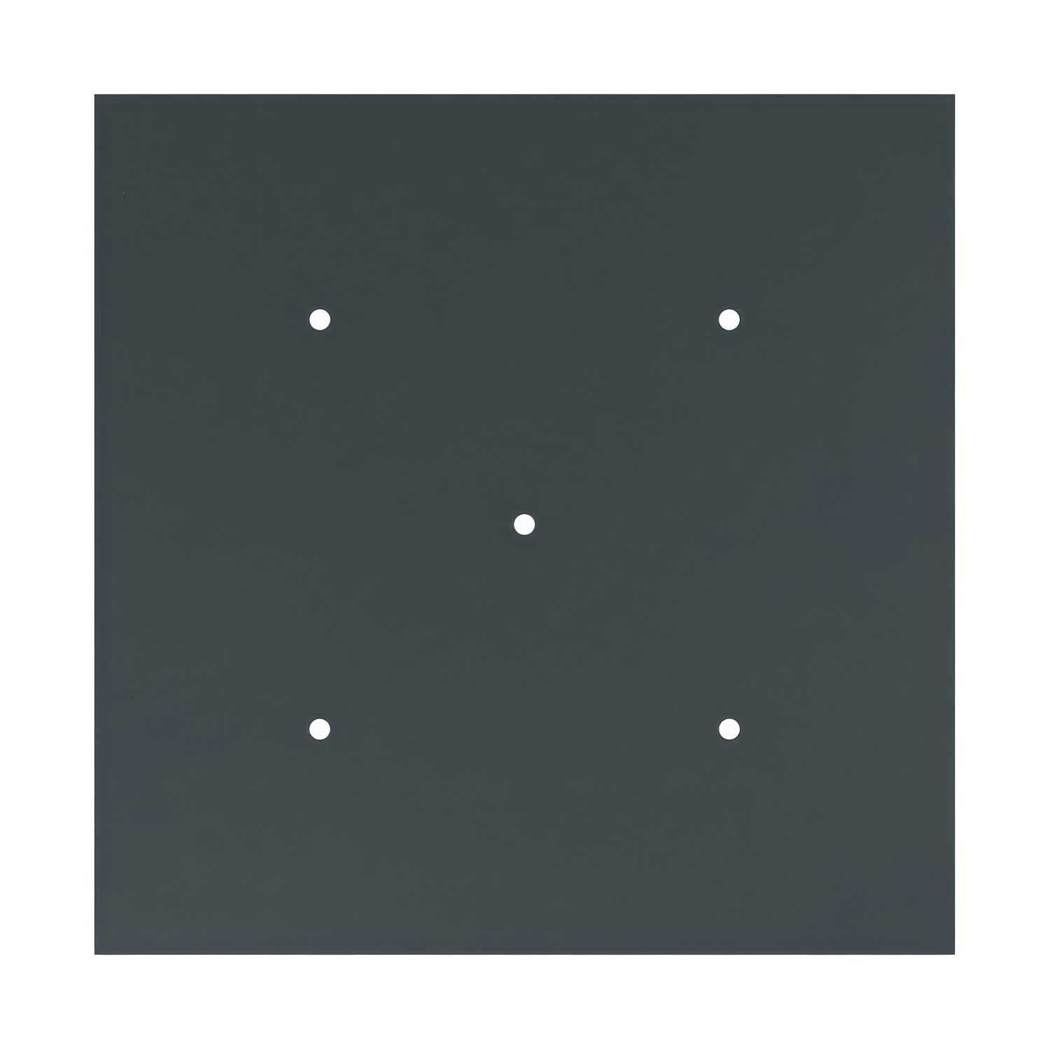 Rosone XXL Rose-One quadrato, 400 mm con 5 fori e 4 fori laterali - Antracite Bianco