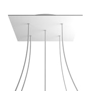 Rosone XXL Rose-One quadrato, 400 mm con 5 fori e 4 fori laterali - Bianco opaco Bianco