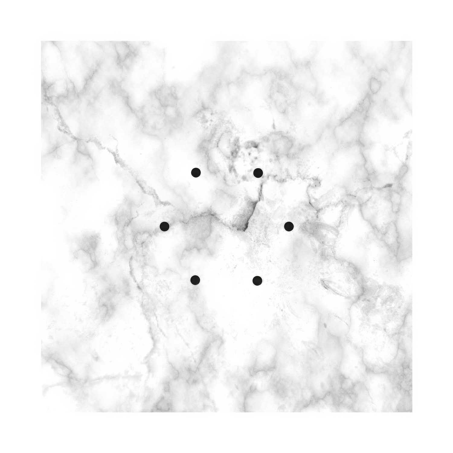 Rosone XXL Rose-One quadrato, 400 mm con 6 fori e 4 fori laterali - Marmo Carrara Bianco