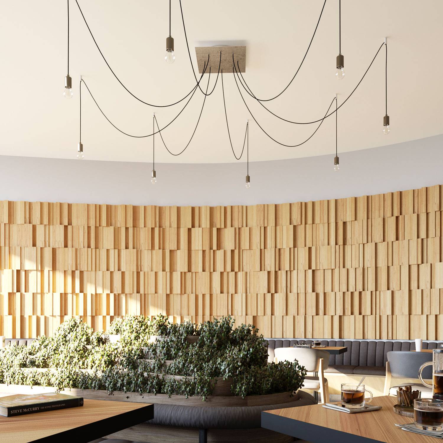 Rosone XXL Rose-One quadrato, 400 mm con 8 fori e 4 fori laterali - Dibond Acciaio satinato Bianco