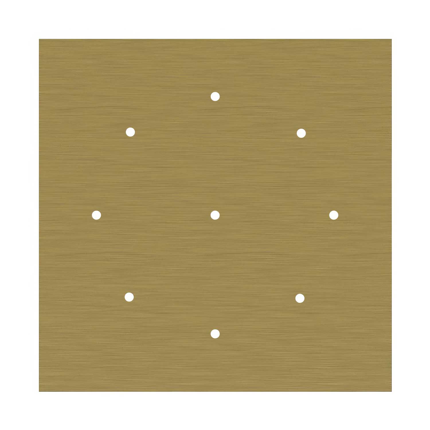 Rosone XXL Rose-One quadrato, 400 mm con 9 fori e 4 fori laterali - Dibond Ottone satinato Bianco