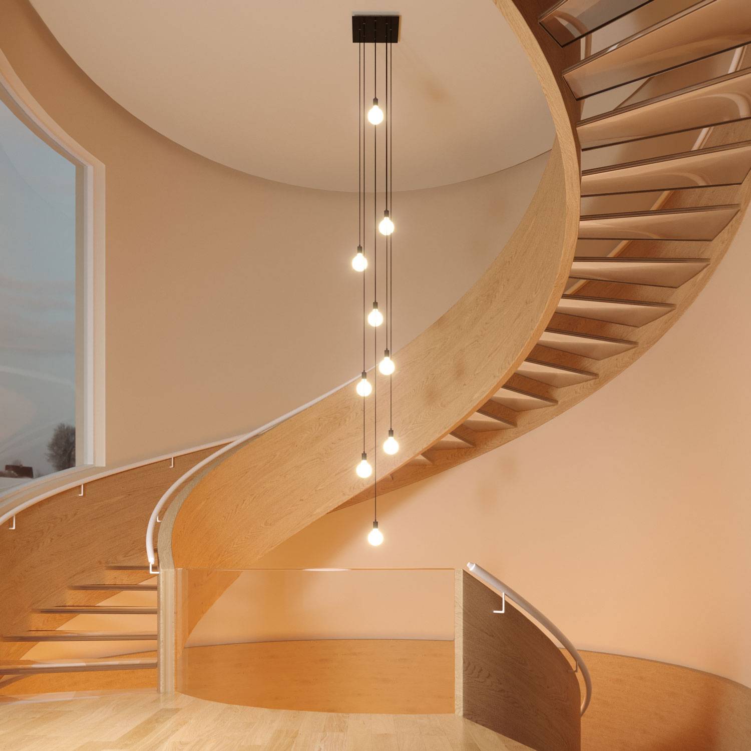 Rosone XXL Rose-One quadrato, 400 mm con 9 fori e 4 fori laterali - Marmo Marquina Bianco