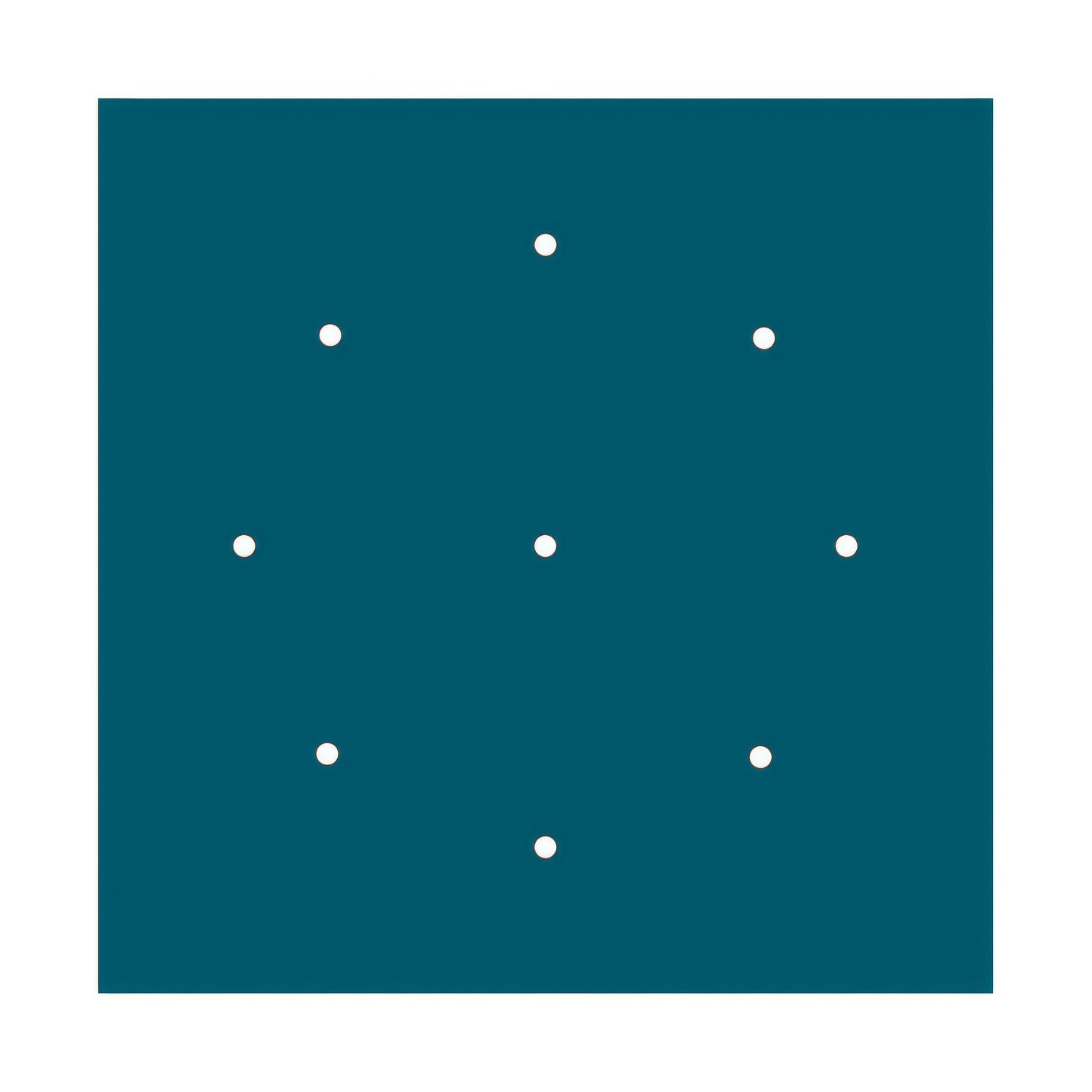 Rosone XXL Rose-One quadrato, 400 mm con 9 fori e 4 fori laterali - Petrolio Bianco