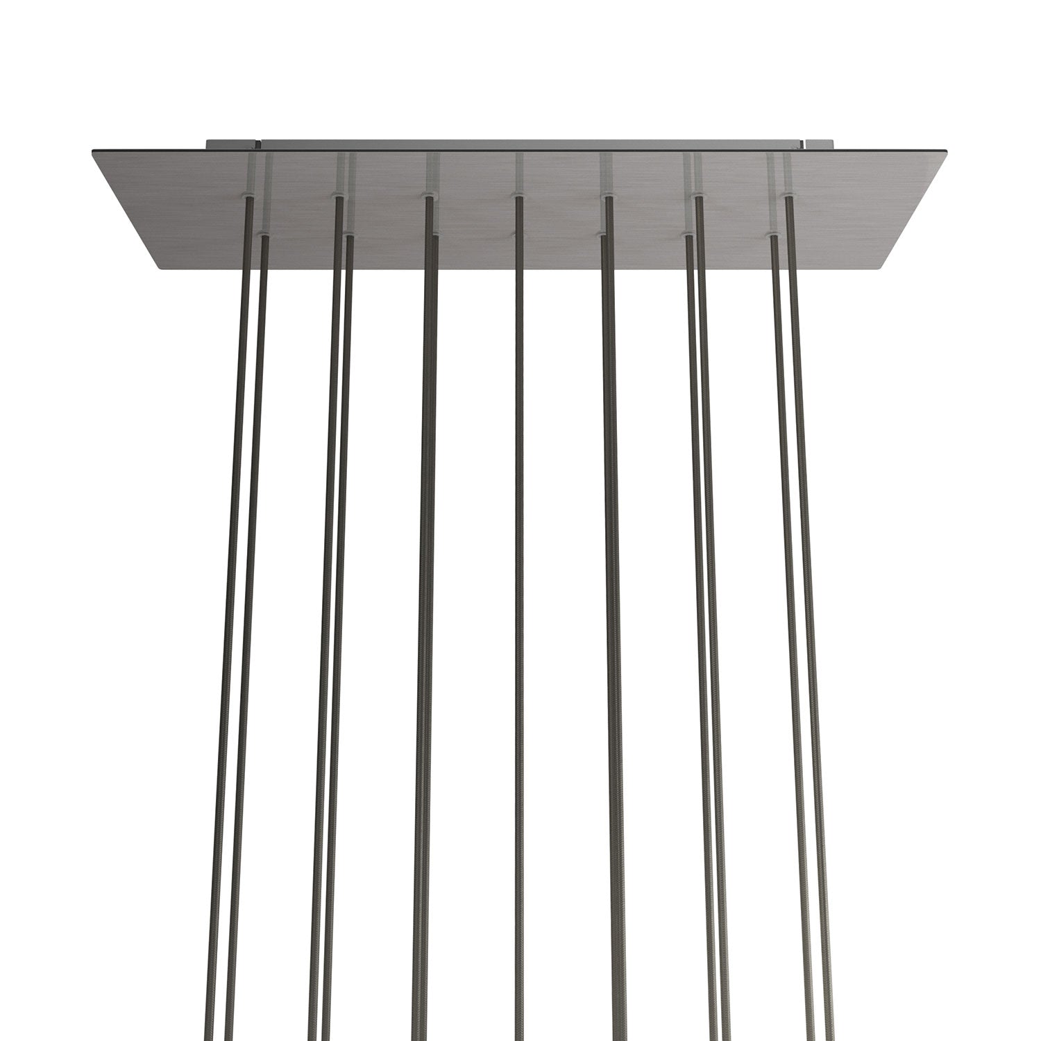 Rosone XXL Rose-One rettangolare a 14 fori e 6 fori laterali, dimensioni 675 x 225 mm - Dibond Acciaio satinato Bianco