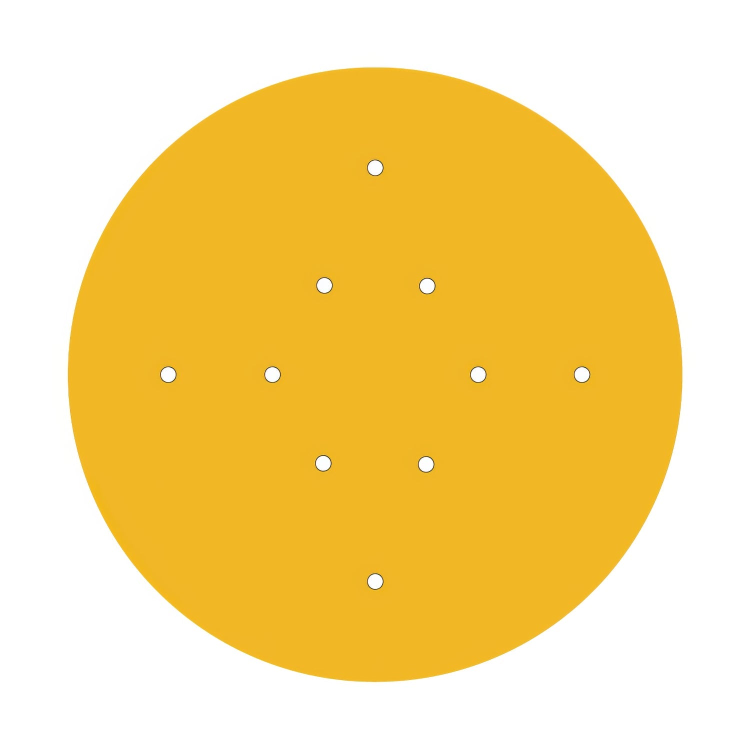 Rosone XXL Rose-One rotondo, diametro 400 mm con 10 fori e 4 fori laterali - Mostarda Bianco