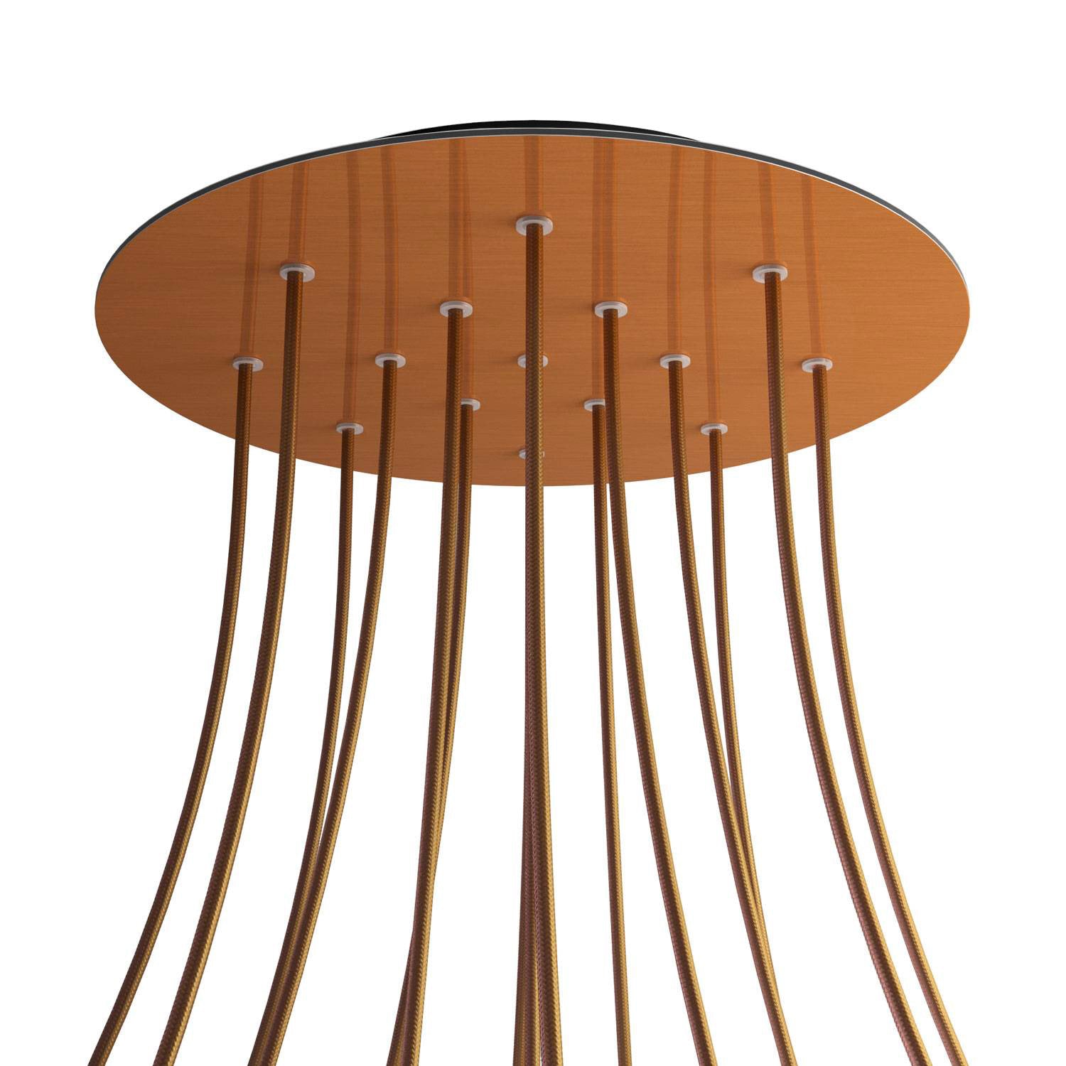 Rosone XXL Rose-One rotondo, diametro 400 mm con 15 fori e 4 fori laterali - Dibond Rame satinato Nero