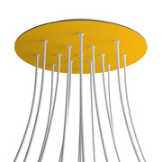 Rosone XXL Rose-One rotondo, diametro 400 mm con 15 fori e 4 fori laterali - Mostarda Bianco