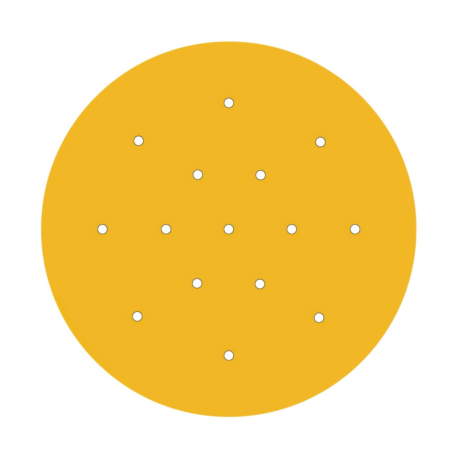 Rosone XXL Rose-One rotondo, diametro 400 mm con 15 fori e 4 fori laterali - Mostarda Bianco