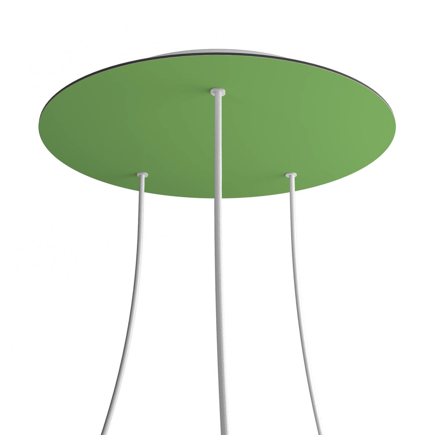 Rosone XXL Rose - One rotondo, diametro 400 mm con 3 fori e 4 fori laterali - Verde prato - Creative Cables