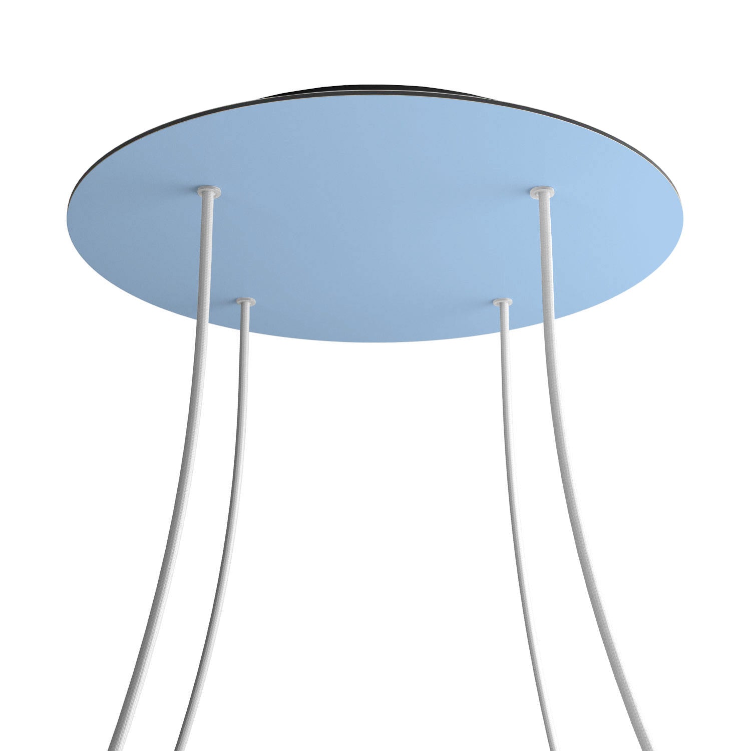 Rosone XXL Rose-One rotondo, diametro 400 mm con 4 fori e 4 fori laterali - Blu carta da zucchero Nero