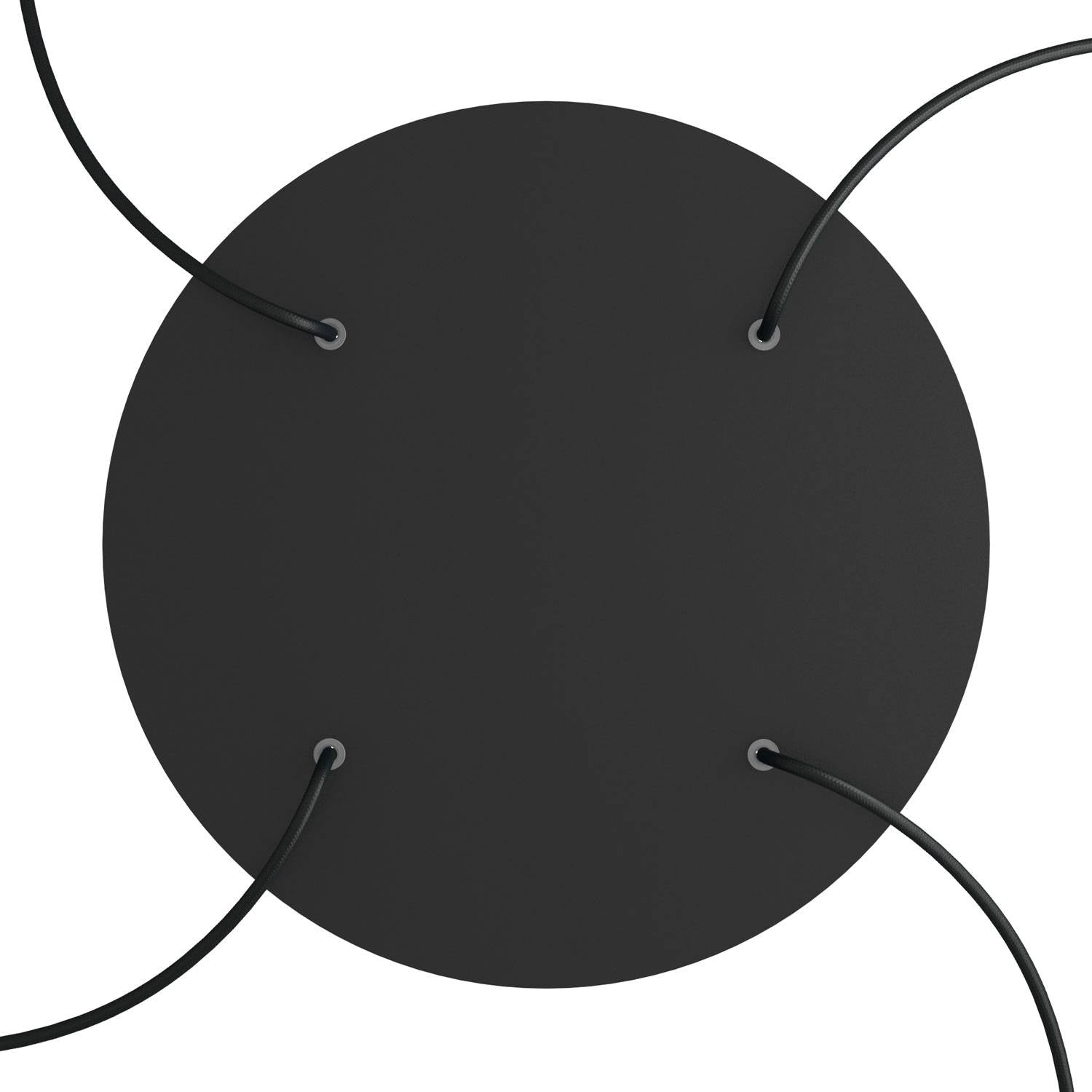 Rosone XXL Rose - One rotondo, diametro 400 mm con 4 fori e 4 fori laterali - Nero opaco - Creative Cables