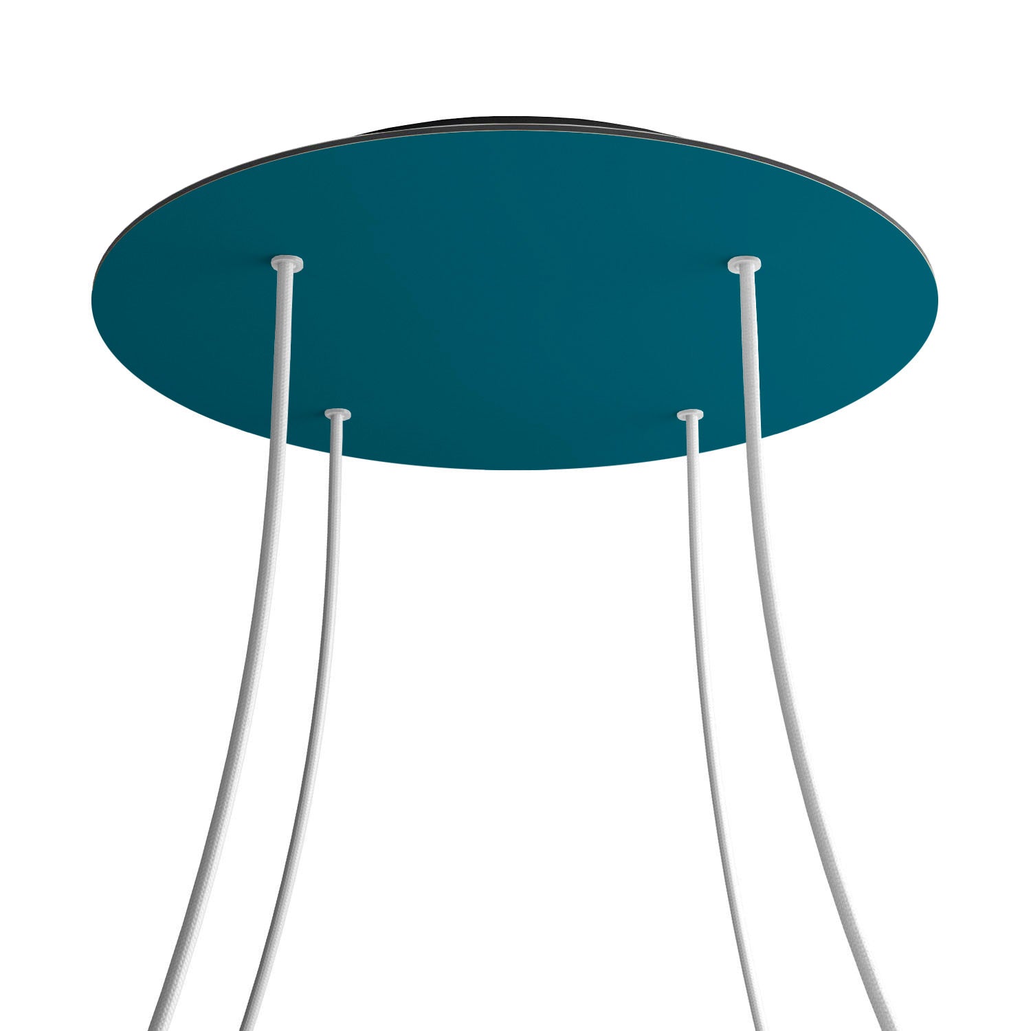 Rosone XXL Rose-One rotondo, diametro 400 mm con 4 fori e 4 fori laterali - Petrolio Nero