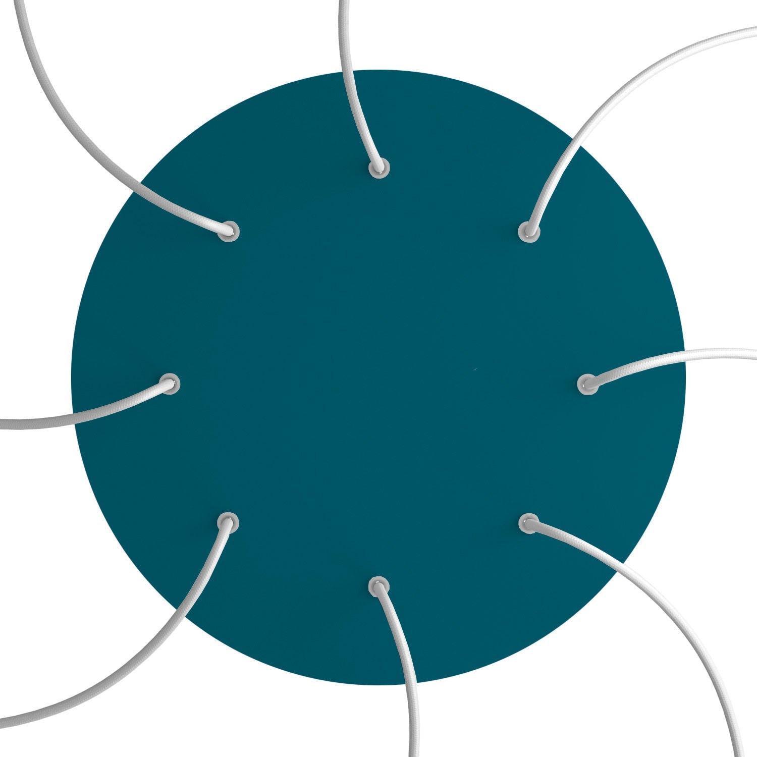 Rosone XXL Rose-One rotondo, diametro 400 mm con 8 fori e 4 fori laterali - Petrolio Bianco