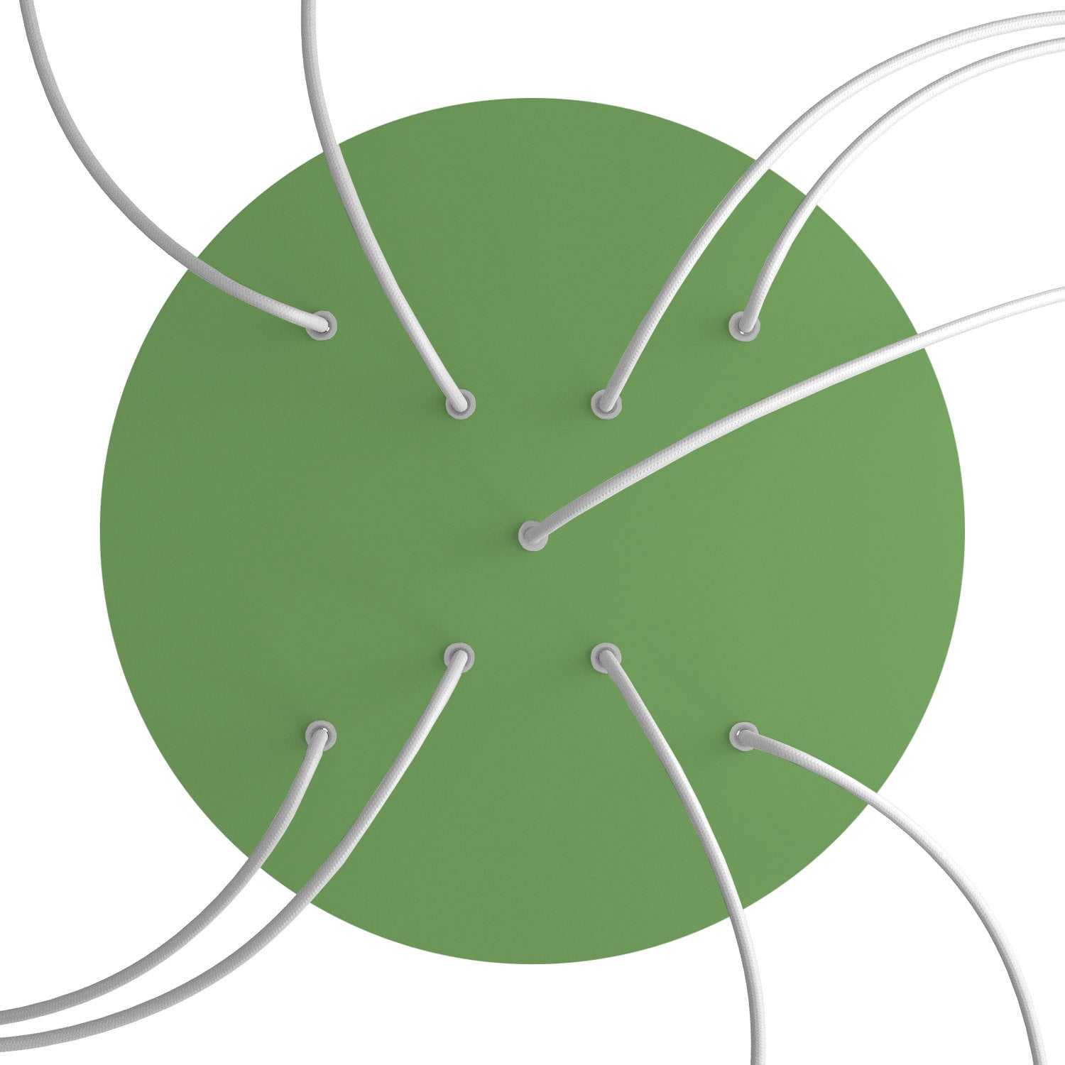 Rosone XXL Rose-One rotondo, diametro 400 mm con 9 fori a X e 4 fori laterali - Verde prato Bianco