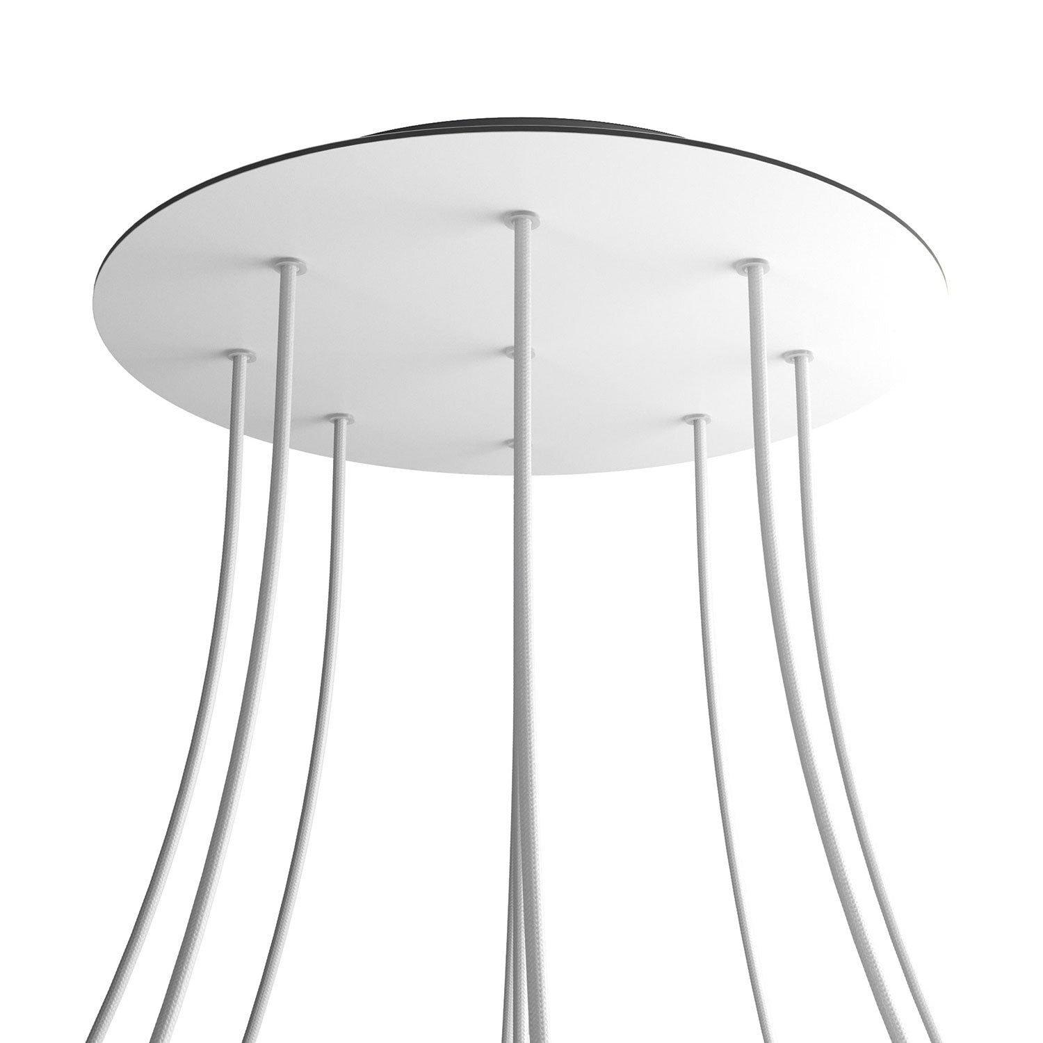 Rosone XXL Rose-One rotondo, diametro 400 mm con 9 fori e 4 fori laterali - Bianco opaco Nero