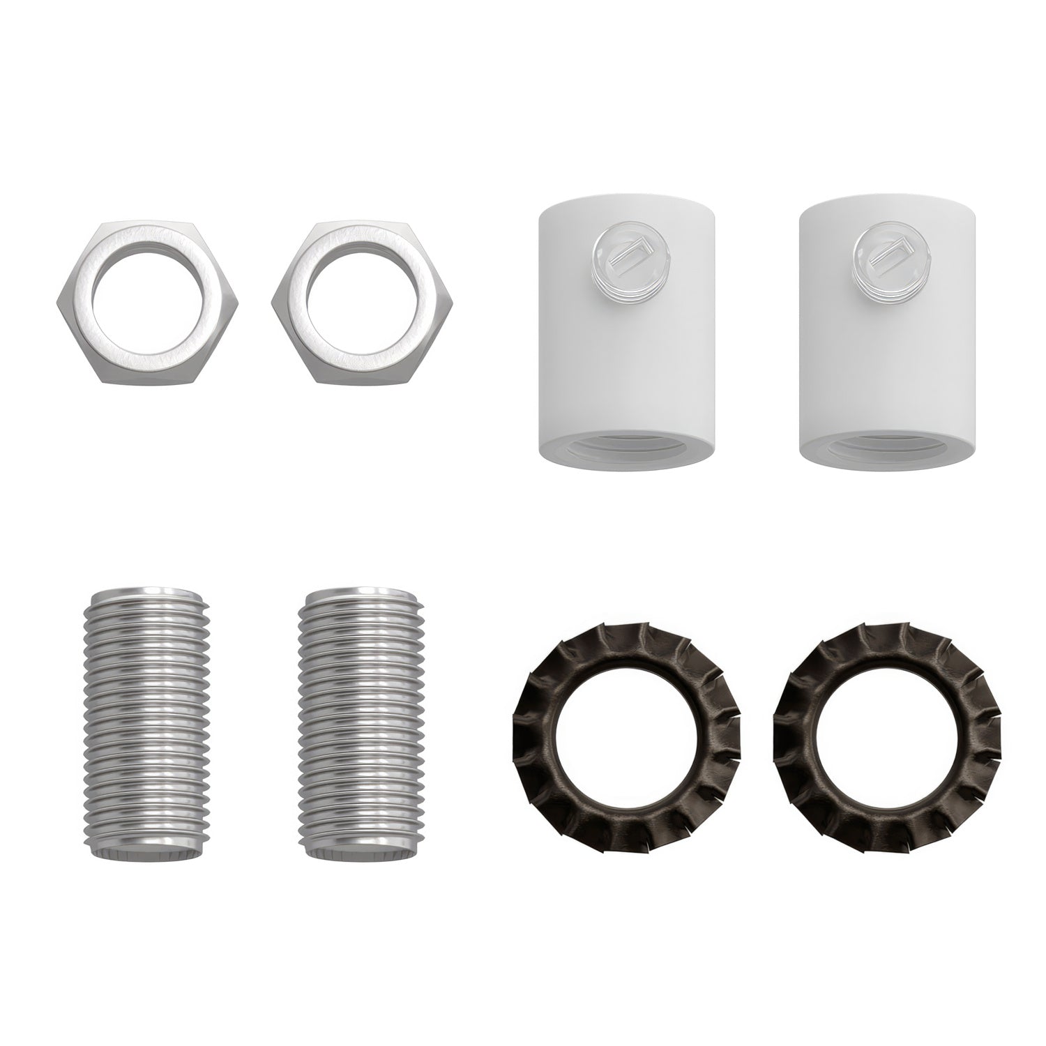 Serracavo cilindrico in metallo completo di tige, dado e rondella - Bianco