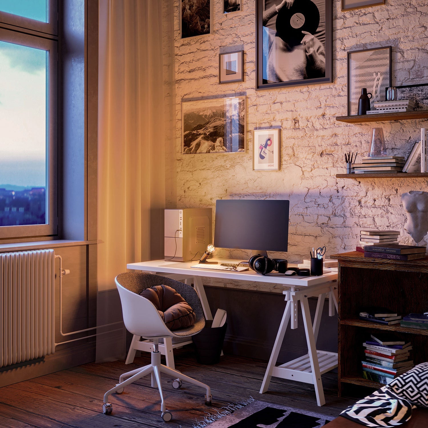 SI! Lampada da tavolo a 5V con lampadina A60 e base metallica - Bronzo satinato - Creative Cables