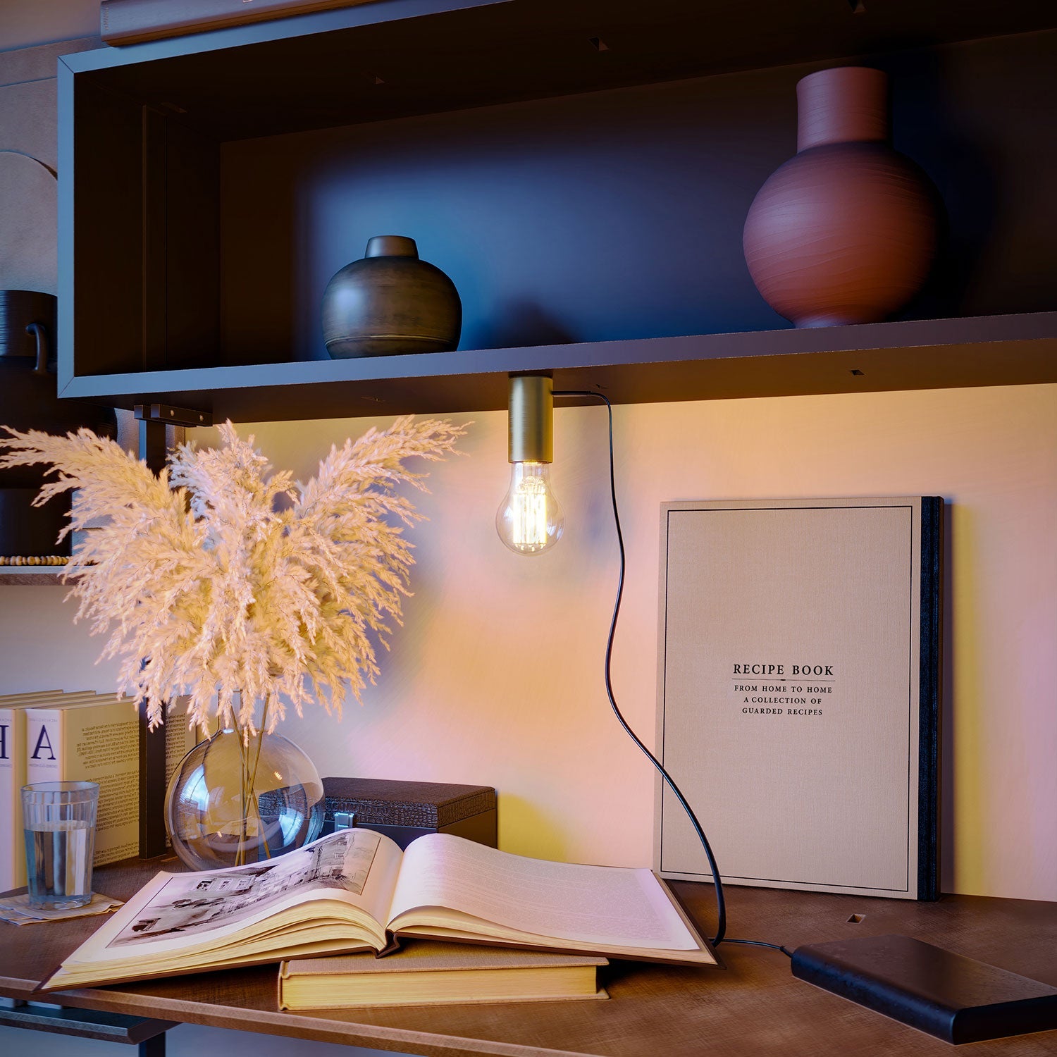 SI! Lampada portatile a 5V con lampadina A60 - Bronzo satinato