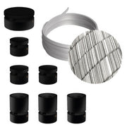 Sistema Filé Linear Kit - con cavo ECC37 di 5 m per catenaria e 7 componenti in legno verniciato nero per interni