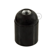 Smooth Sided Bakelite Phenolic E26 light bulb socket - Black