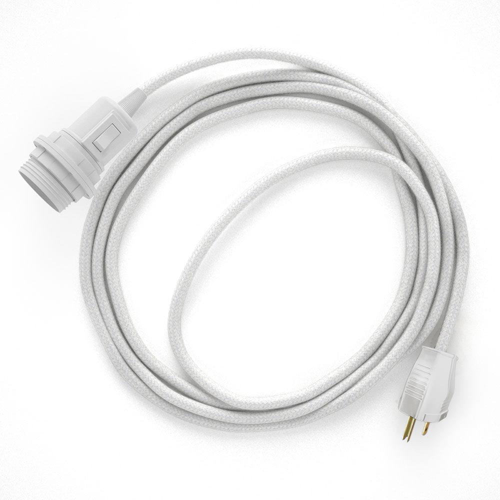 Snake for lampshade - Plug-in lamp with colored fabric cable - RC01