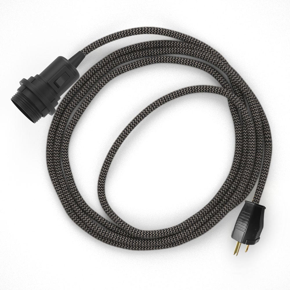 Snake for lampshade - Plug-in lamp with Zig-Zag fabric cable - RD74