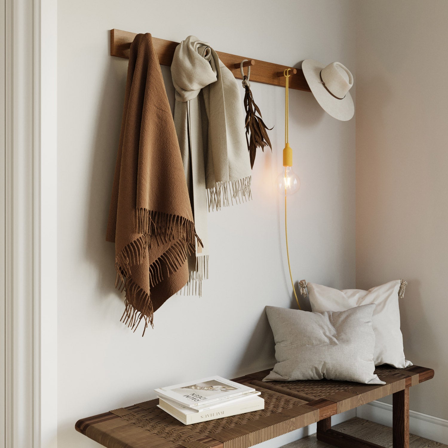 Snake Lampada in silicone con interruttore e spina - Giallo