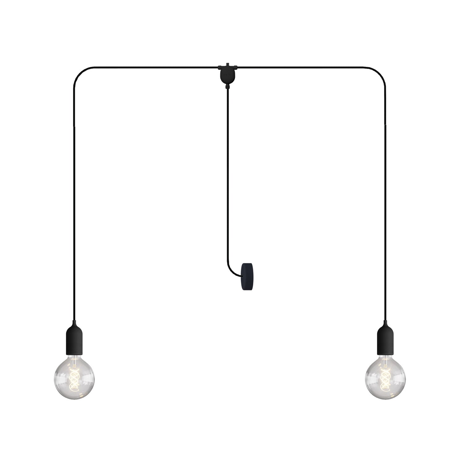 T-Snake EIVA Outdoor lamp for wet locations with 2 lights with canopy - Black