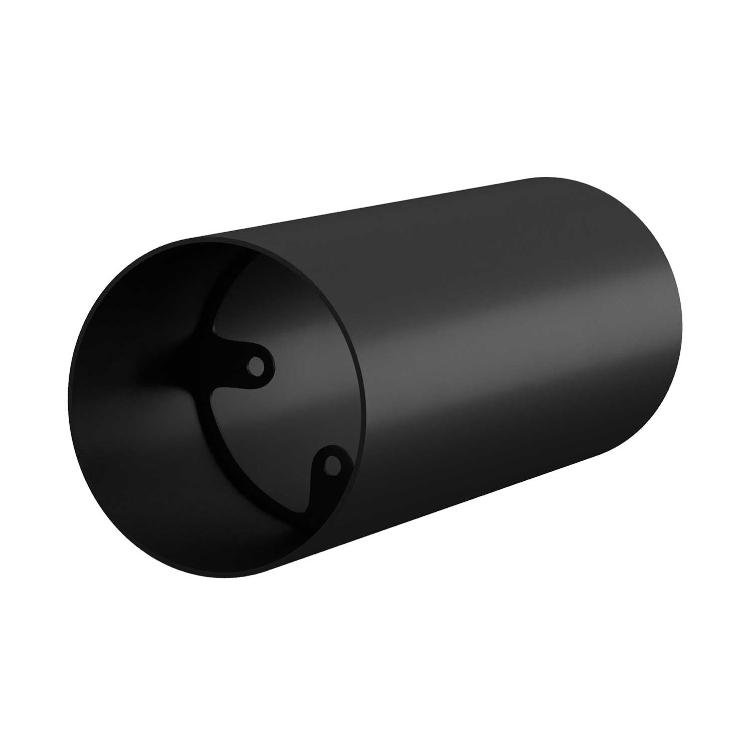 Tub-E14, tubo in metallo per faretto con portalampada doppia ghiera E14 - Nero