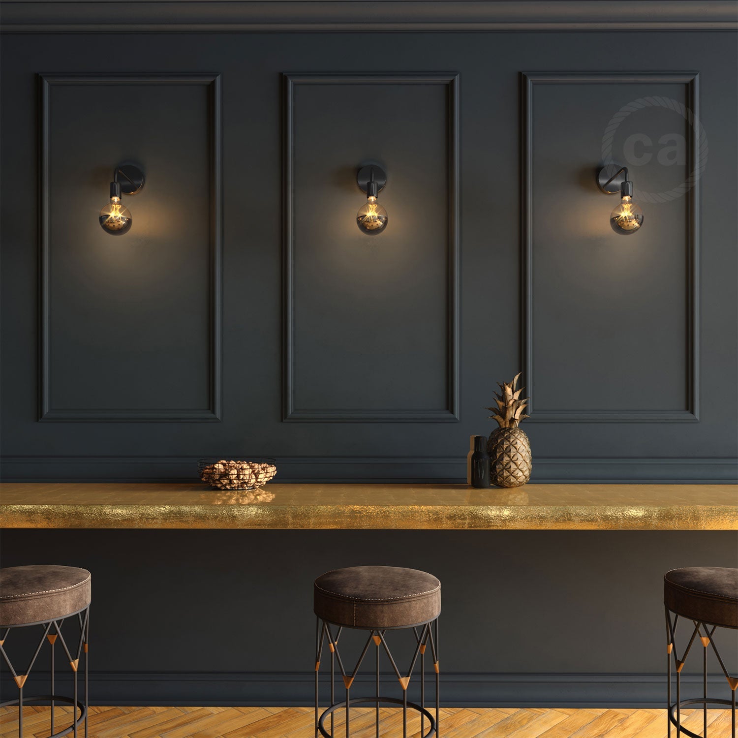 Tubo curvo di estensione 14 cm in metallo - Nero perla