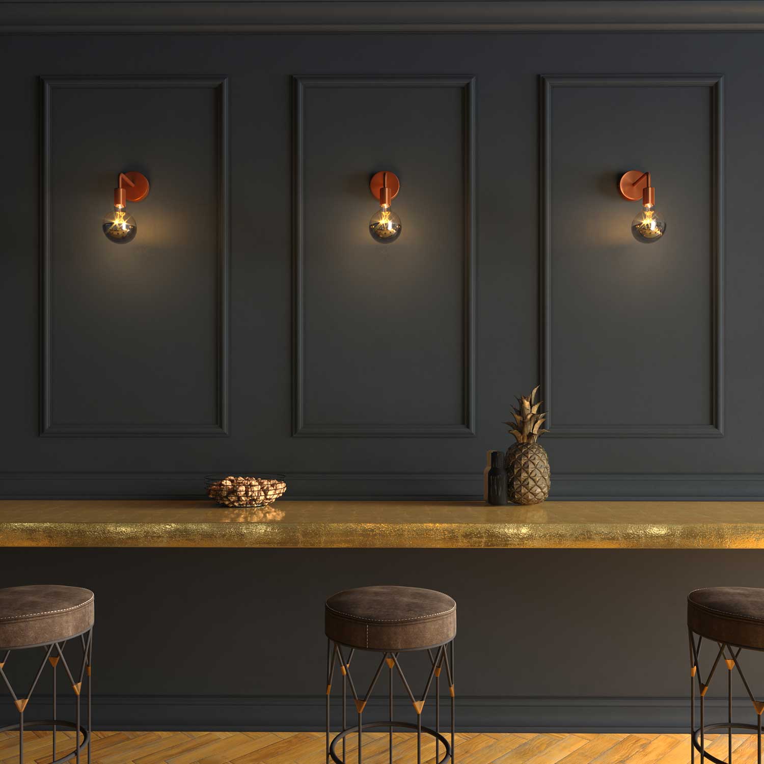 Tubo curvo di estensione 14 cm in metallo - Rame satinato